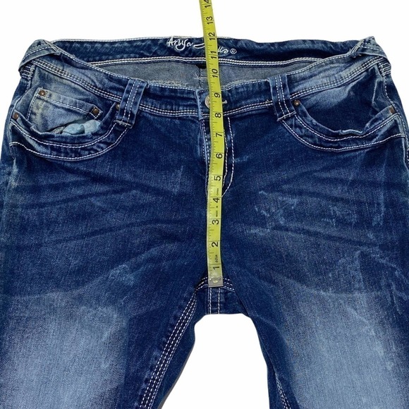 ARIYA Faded Dark Wash Blue Skinny Denim Jeans - Picture 6 of 11